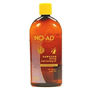No-ad Sunscreen No Ad Hawaiian Style Dark Tanning Oil Spf 4 With Carrot Extract